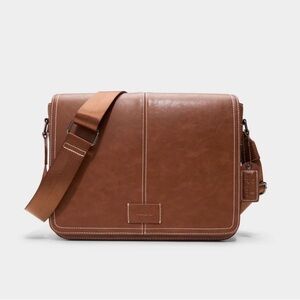 Aldo Brown Leather Messenger Bag